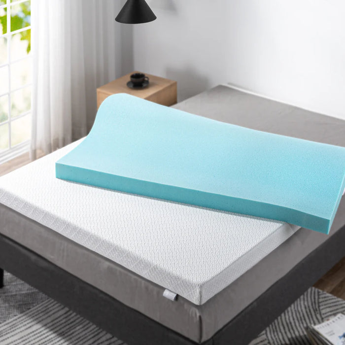 Night Therapy 7 Zone Pressure Relief Cool Gel Memory Foam Mattress Topper Twin Size 4