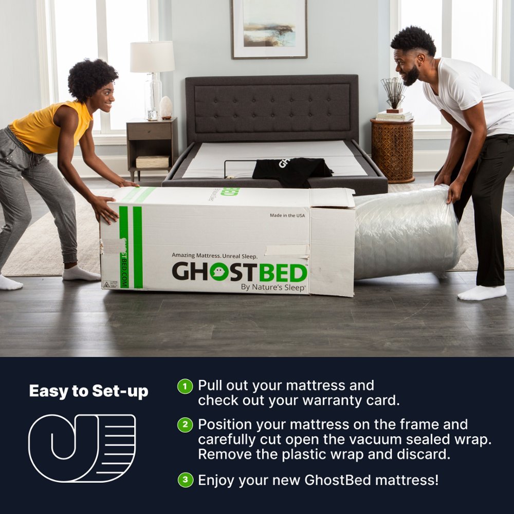 GhostBed 12” Pocketed Innerspring & Cooling Gel Memory Foam Mattress GhostBed